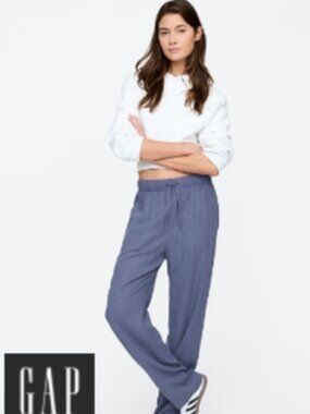 GAP Factory  Petite Mid-Rise Easy Fit Linen Pants